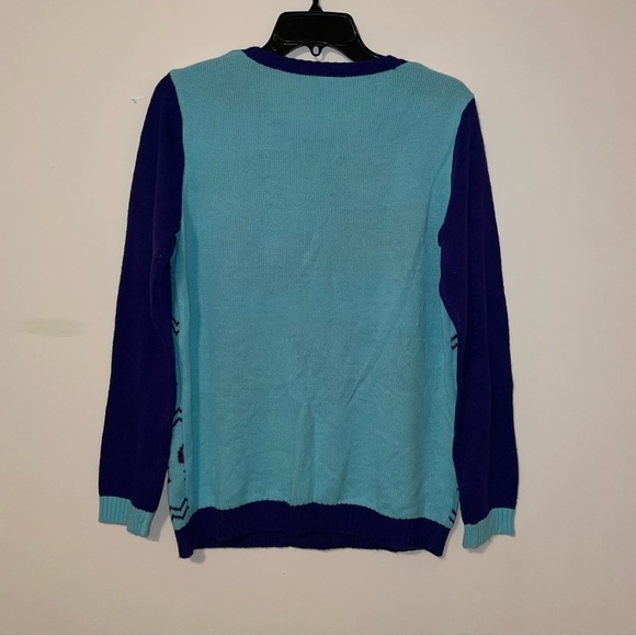 Norther Pole Ugly Christmas Sweater Merlot Santa Crew Neck Size Large - Picture 5 of 5